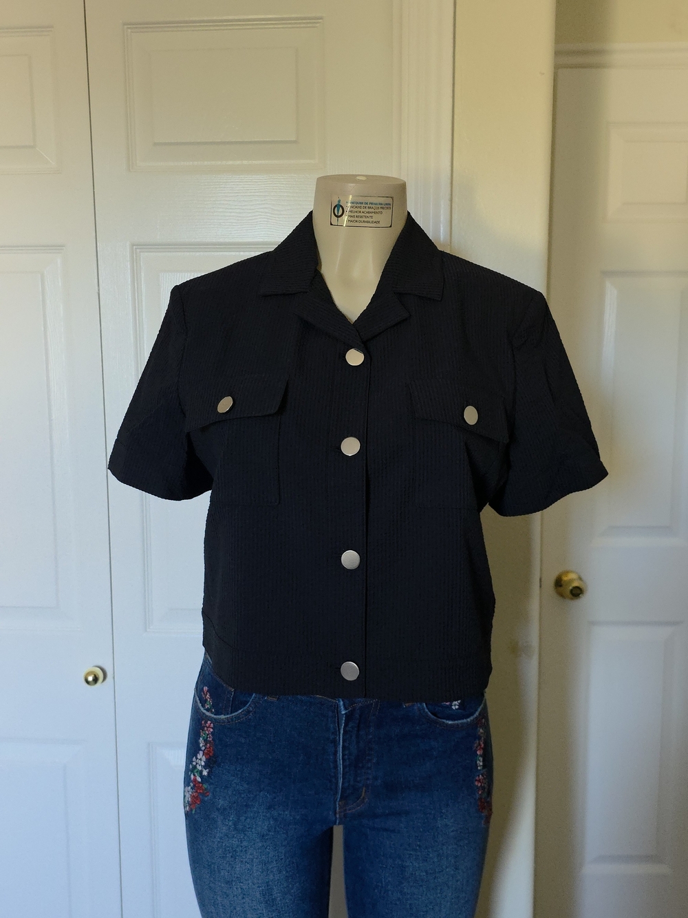 Theory Womens Short Sleeve Crop Seer Sucker Suit